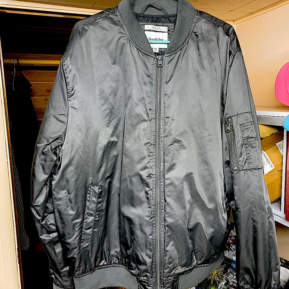 Good fellow bomber jacket in metallic grey. - Picture 1 of 3